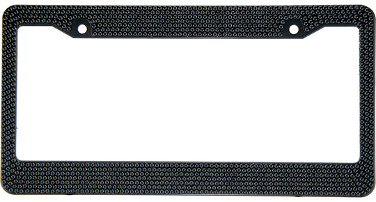 Black Crystal Rhinestone License Plate ABS Black Frame