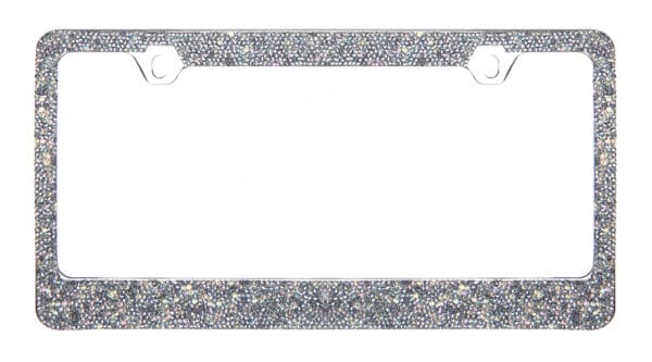 Rocking Bling Crystal Chrome Metal License Plate Frame - AB | Silver