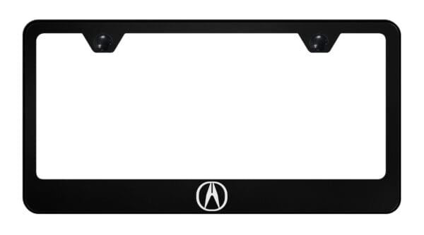 Acura Laser Etched Logo Stainless Steel License Plate Frame - Black