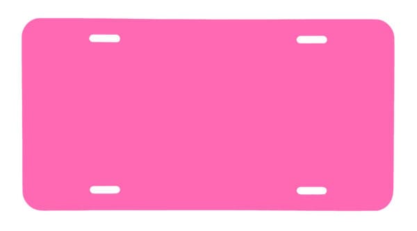 Blank Aluminum License Plate - Hot Pink