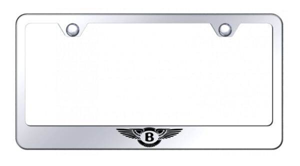 Bentley Emblem Laser Engraved Stainless Steel License Plate Frame - Mirror