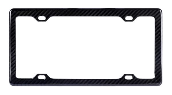 Carbon Fiber License Plate Frame - 4 Holes Minimal Slim - Gloss Finish