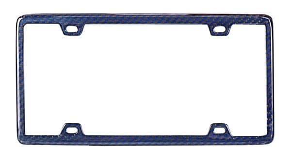 Carbon Fiber License Plate Frame - 4 Holes Minimal Slim - Blue