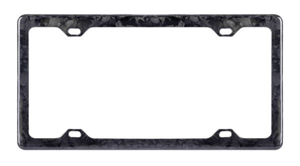 Forged Carbon Fiber License Plate Frame - 4 Holes Minimal Slim - Gloss Finish