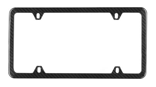 Premium Carbon Fiber License Plate Frame Twill Weave - 4 Holes Slim - Gloss Finish