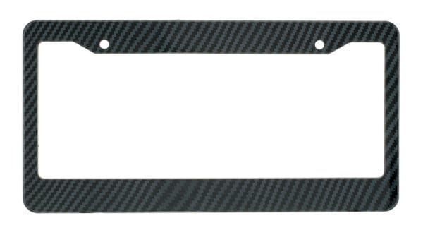 Carbon Fiber Look Texture Wide Top ABS License Plate Frame - Black