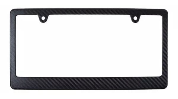 Carbon Fiber Look Texture Thin Top ABS License Plate Frame - BLACK
