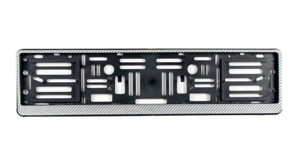 Carbon Fiber Euro License Plate Frame - Silver
