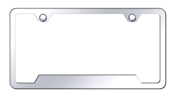 Stainless Steel Cut-Out 2 Holes License Plate Frame – Mirror Finish