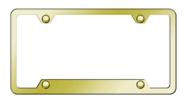 Stainless Steel Cut-Out 4 Holes License Plate Frame – Gold Plated
