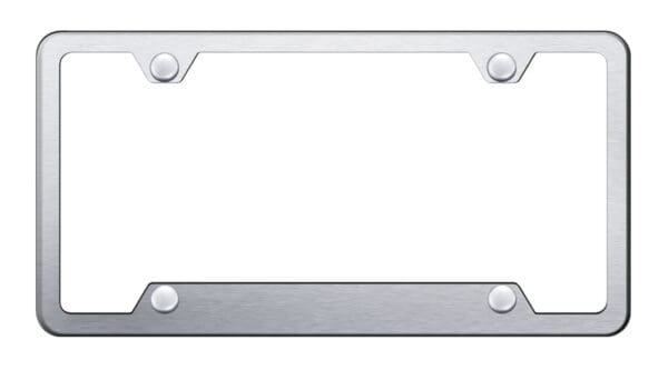 Stainless Steel Cut-Out 4 Holes License Plate Frame – Brush Finish
