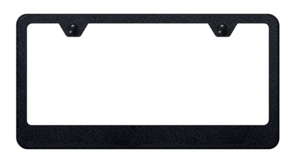 Stainless Steel 2 Holes Wide Bottom License Plate Frame – Ragged Black