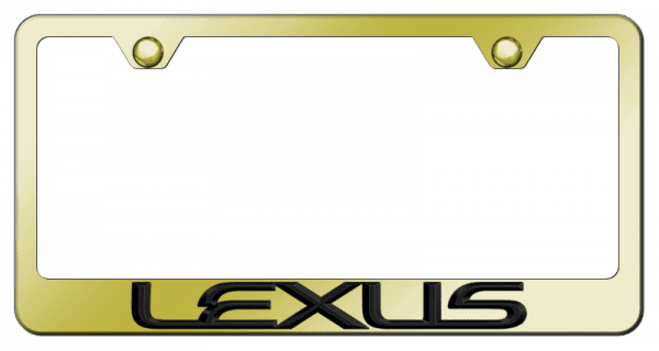 Lexus 3D Black on Gold Frame -Metal
