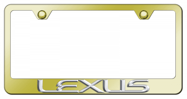 Lexus 3D Chrome on Gold Frame -Metal