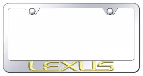 Lexus 3D Gold on Chrome Frame -Metal