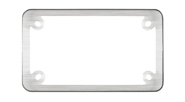 Motorcycle Slim Stainless Steel 4 Holes License Plate Frame - Brushed Finish