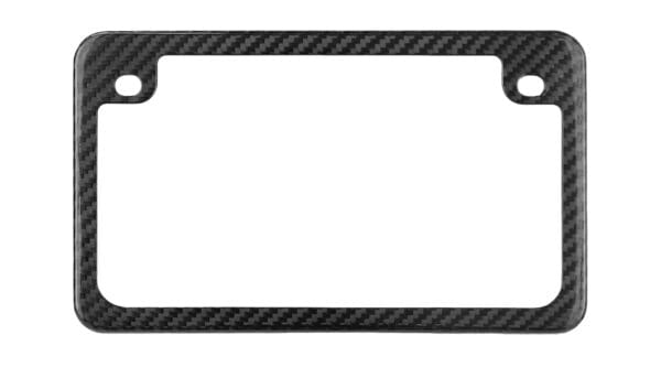 Motorcycle Slim Real Carbon Fiber License Plate Frame 2 Holes - Black