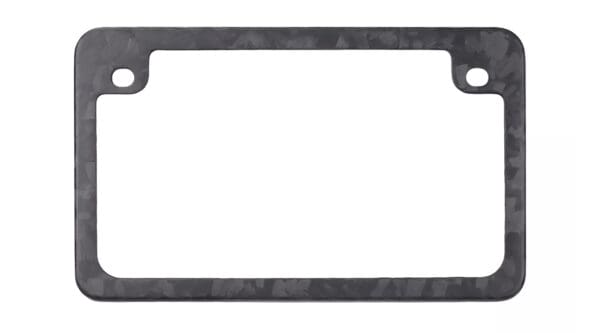 Motorcycle Slim Real Carbon Fiber License Plate Frame 2 Holes - Matte Forged