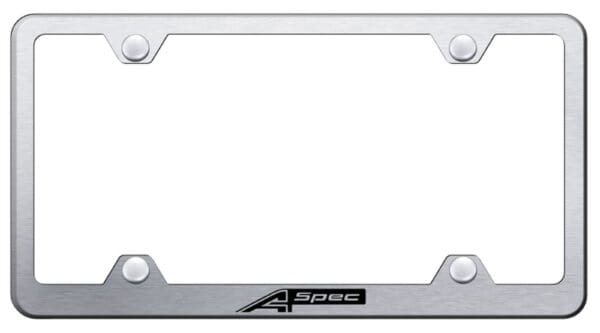 Acura A-Spec Laser Etched Wide Body License Plate Frame (Brushed Chrome)