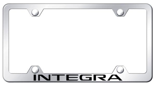 Acura Integra Laser Etched Logo Wide Body License Plate Frame (Chrome)