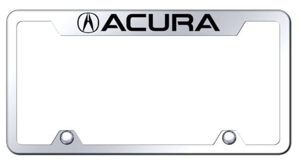 Acura Laser Etched Stainless Steel Truck Cut-Out License Plate Frame (Chrome)