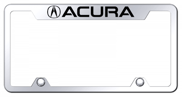 Acura Mirrored Chrome Steel Truck Cut-Out License Plate Frame Official Licensed
