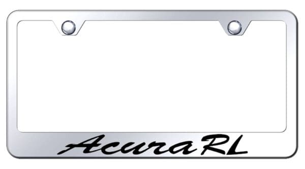Acura RL Laser Etched Script Stainless Steel License Plate Frame (Chrome)