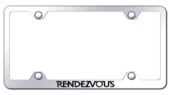 Buick Rendezvous Laser Etched Logo Wide Body License Plate Frame (Chrome)