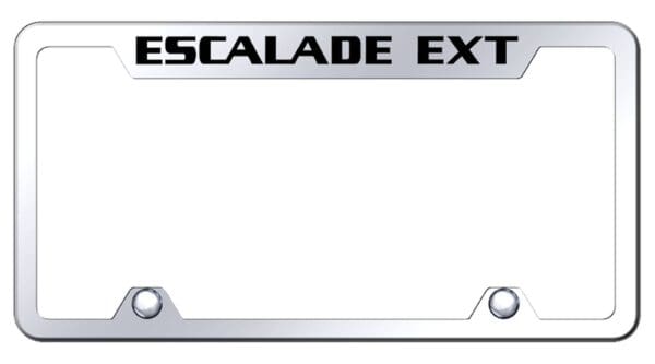 Cadilac Escalade EXT Stainless Steel Truck Cut-Out License Plate Frame (Chrome)
