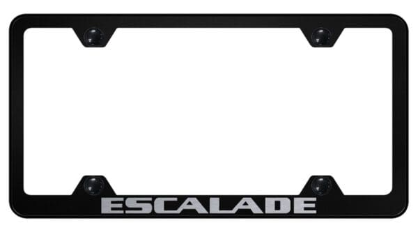 Cadilac Escalade Laser Etched Logo Wide Body License Plate Frame