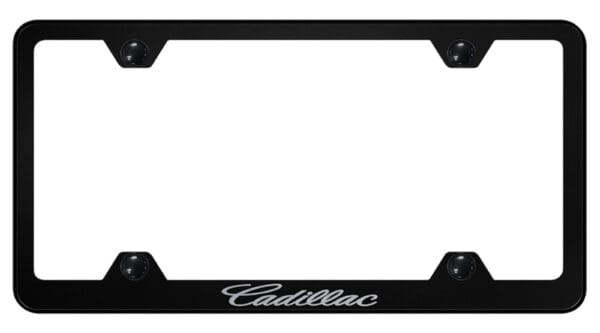 Cadilac Laser Etched Logo Wide Body License Plate Frame