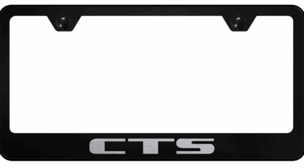 Cadillac CTS Black Stainless Steel License Plate Frame - LF.CTS.EB