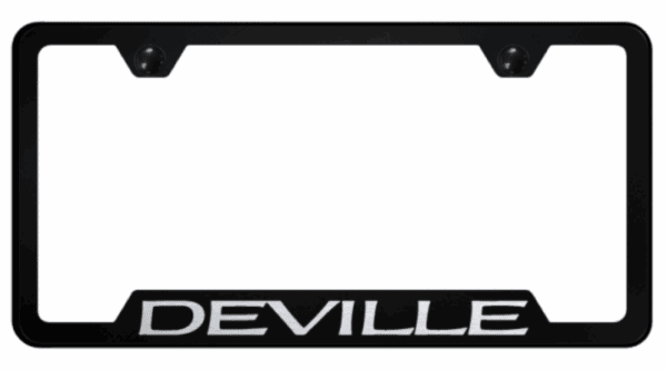 Cadillac Deville Laser Etched Logo Notched License Plate Frame Official Licensed