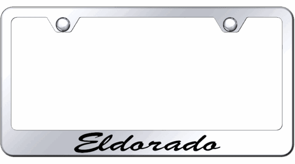 Cadillac Eldorado Etched Script Logo Chrome License Plate Frame Official License