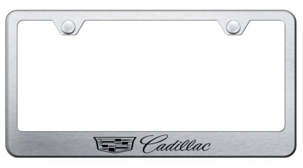 Cadillac Laser Etched New Logo Brushed Stainless Steel License Plate Frame