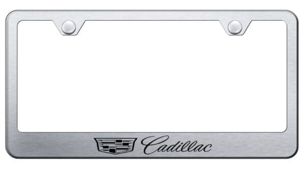 Cadillac New Logo Laser Etched License Plate Frame Brushed (Chrome)
