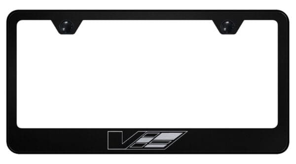 Cadillac V Logo Laser Etched License Plate Frame (Black)