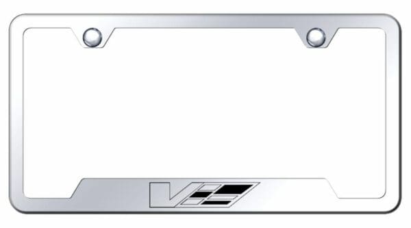 Cadillac V Mirrored Chrome Stainless Steel License Plate Frame