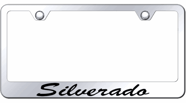 Chevrolet Silverado Script Logo Chrome License Plate Frame Official Licensed