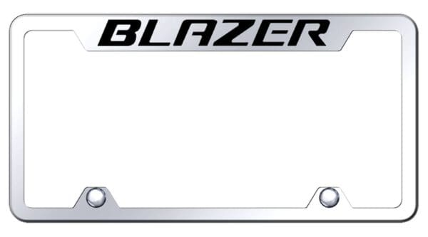 Chevy Blazer Logo Stainless Steel Truck Cut-Out License Plate Frame (Chrome)