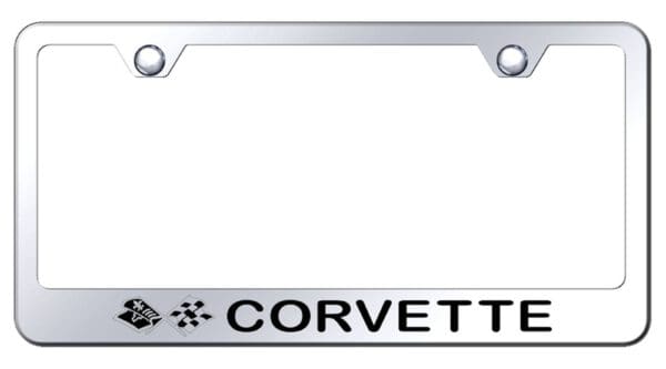 Chevy Corvette C3 Laser Etched Logo Stainless Steel License Plate Frame (Chrome)