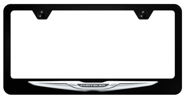 Chrysler Logo Black UV Print Polycarbonate License Plate Frame Official Licensed