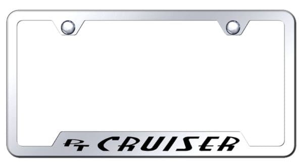 Chrysler PT Cruiser Laser Etched Logo Cut-Out License Plate Frame (Chrome)