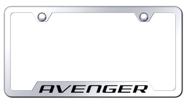 Dodge Avenger Laser Etched Logo Cut-Out License Plate Frame (Chrome)