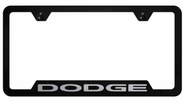 Dodge Laser Etched Logo Notched License Plate Frame Official Licensed