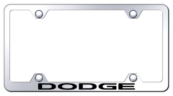 Dodge Laser Etched Logo Wide Body License Plate Frame (Chrome)