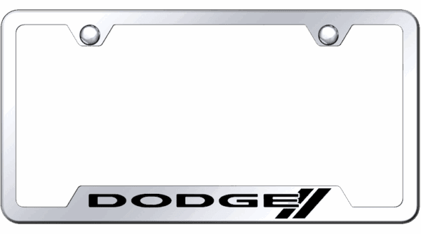 Dodge Mirrored Chrome Stainless Steel License Plate Frame - GF.DODS.EC