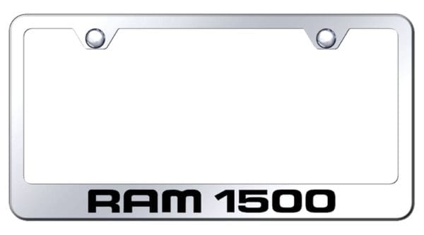 Dodge Ram 1500 Laser Etched Logo Stainless Steel License Plate Frame (Chrome)