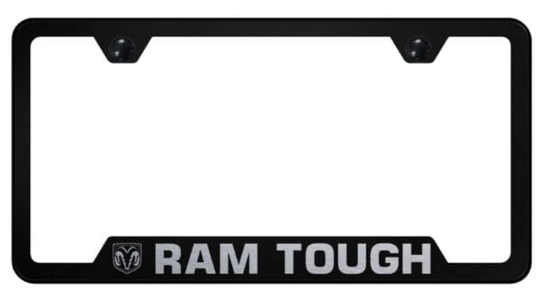Dodge Ram Tough Laser Etched Logo Cut-Out License Plate Frame (Black)