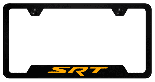 Dodge SRT Orange Logo Polycarbonate Notch License Plate Frame Official Licensed